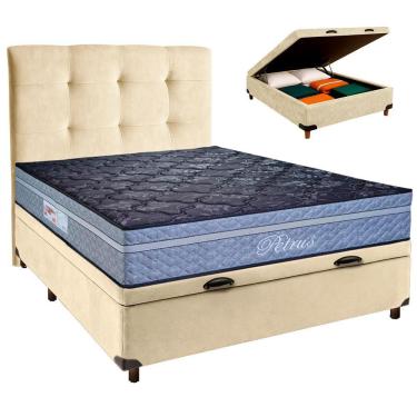 Imagem de Kit Cama Box Bau + Cabeceira + Colchão Casal Molas Ensacadas - Petrus - Paropas