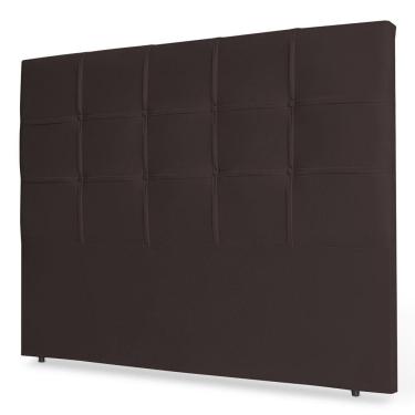 Imagem de Cabeceira Estofada Box Casal 140cm Corino Marrom Cacau