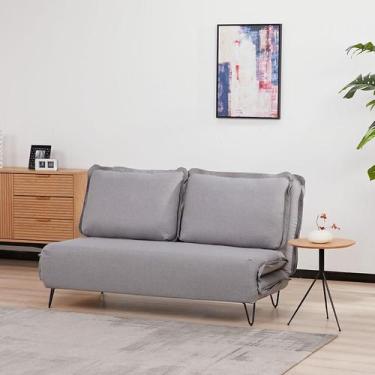 Imagem de Sofá-Cama 2 Lugares Casal Bergamo Cinza Claro - Keva