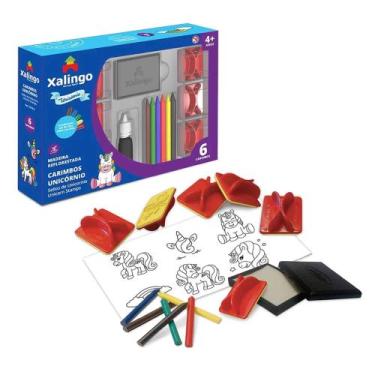 Imagem de Carimbos Unicórnio com 6 Carimbos e Giz de Cera Desenhar Pintar Person
