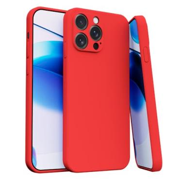 Imagem de Capa Case Capinha Para iPhone 15 PRO Silicone Aveludada Com Forro aveludado Premium (VERMELHO)