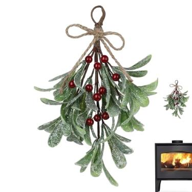 Imagem de Ramos artificiais artificiais, hastes florais de visco vegetal, ramos falsos florais, flores falsas decorativas para férias, casa