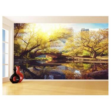 Imagem de Papel De Parede 3D Paisagem Lago Ponte Parque 3,5M Nlk153 - Você Decor