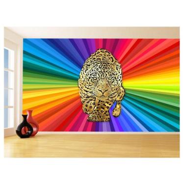 Imagem de Papel De Parede 3D Animais Pop Art Onça Pintada 3,5M Pxa86 - Você Deco