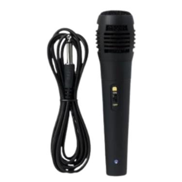 Imagem de Microfone Dinâmico com Cabo de 3 Metros e Adaptador P10 – Alta Sensibilidade, Som Profissional e Redução de Ruídos – Ideal para Voz, Palestras e Karaokê