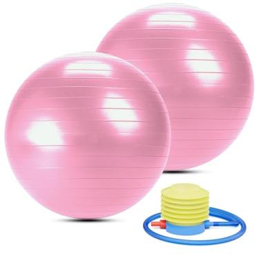 Imagem de Bola de ioga e pilates, antiderrapante, borracha resistente, 56 cm, treinamento de equilíbrio postural melhorado com design de bomba rápida e anti-explosão