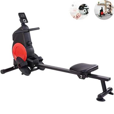 Imagem de Remador dobrável para casa, máquina de remo silenciosa controlada magneticamente, equipamento de fitness para remo de aeróbica doméstica, resistência à água simulada (cor: preto + vermelho, tamanho