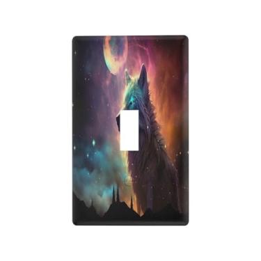Imagem de Blueangle Capa para placa de parede para interruptor de luz - Dreamscapes Wolf Light Switch Cover decorativa placa de parede, tamanho 1 - gangue 4,53 x 2,76 polegadas (307)