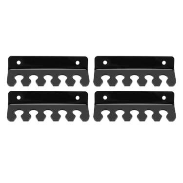 Imagem de aqxreight 4 Peças Clipe de Suporte de Cabo 5 Slots Acrílico Telefone Tablet Organizador de Gerenciamento de Cabo de Carregamento para Parede de Mesa Preto você Encaixa Perfeitamente Vários Clipes