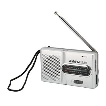 Imagem de Pissente AM FM Transistor Radio Portátil Pocket Pocket Radio AM FM Rádio Com Fone de Ouvido de 5W para Casa para Casa Idosos Emergente Ao Ar Livre Cinza Prateado Cinza