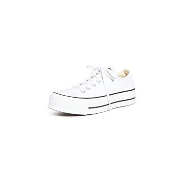 Imagem de Converse Tênis feminino Chuck Taylor All Star Lift plataforma jeans, Branco/Preto/Branco, 39
