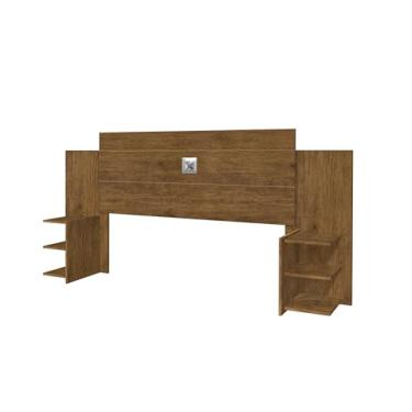 Imagem de Cabeceira Acapulco Box Versatil 1,40 cm Casal á 1,60 cm Queem com Prateleiras laterais. (Jequitibá)