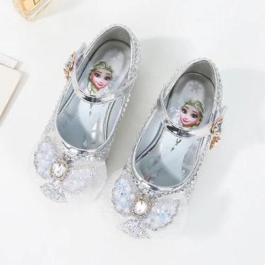 Imagem de Sandálias De Princesa Disney Para Meninas Em Rosa Bebê E Azul, Sapatos