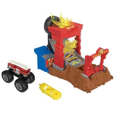 Imagem de Hot Wheels Pista Monster Trucks - Desafio Acidente de Incêndio - Mattel