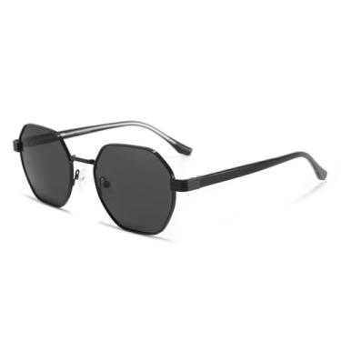 Imagem de Óculos de proteção UV200-400 com armação metálica, lentes polarizadas e modernas para homens e mulheres, totalmente cinza, BH01