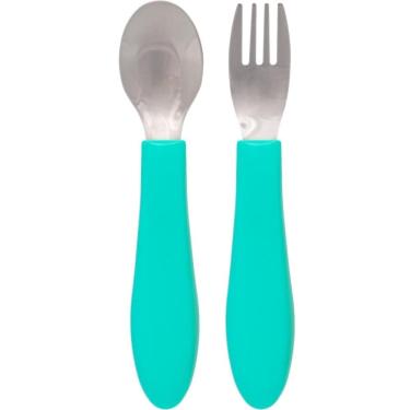 Imagem de Kit Talheres Colher E Garfo Inox Buba Zoo Verde - Buba