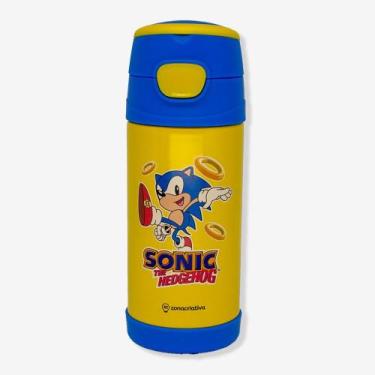 Imagem de Garrafa Térmica Homem Aranha e Sonic Infantil Top Handle 350ml - ZonaC