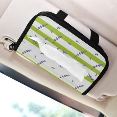 Imagem de SEHANY Porta-lenços de papel de carro lavanda roxa, caixa de lenços para carro, viseira solar, porta-guardanapos retangular, dispensador de máscara de carro, caixa de lenços de papel para automóvel