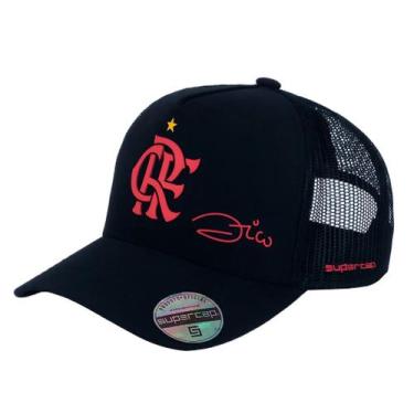 Imagem de Boné Flamengo Zico Trucker Licenciado Oficial Mengão, U, Preto