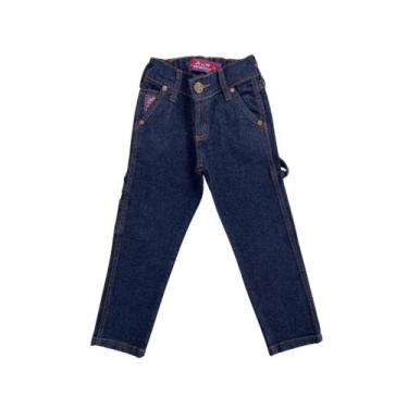 Imagem de Calça Country Carpinteira Jeans Infantil Os Boiadeiros Azul Escuro Ref