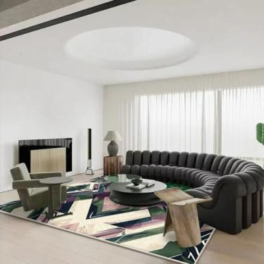 Imagem de Tapetes decorativos estilo casa, sala de estar, antiderrapantes, laváveis, para sala de jantar, macios e personalizáveis, para sofá e mesa (200x300 cm)/JH023-Flannel-5)