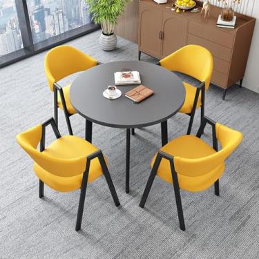 Imagem de Mesa de clube de recepção de escritório, mesa de negociação e conjunto de cadeira, conjunto de mesa de jantar redonda, pequenas mesas de sala de conferências, conjunto de mesa de jantar de cozinha de