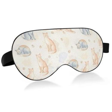 Imagem de Burbuja Máscara de dormir de gatos para mulheres e homens, máscara de olhos refrescante para dormir lateral com blackout com alça elástica ajustável para viajar