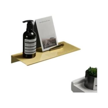 Imagem de Prateleira De Armazenamento Moderna Em Ouro Escovado Preto E Branco Pa