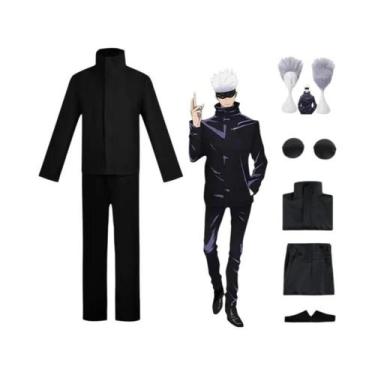 Imagem de Fantasia Cosplay Masculina Jujutsu Kaisen Gojo Satoru Com Tapa-olho, P