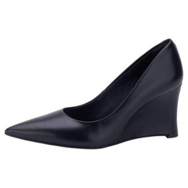 Imagem de Sapato Feminino Anabela Salto Medio Macio Elegante Lia Line-Feminino