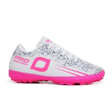 Imagem de Chuteira Society Infantil Pro Soccer Rosa Conforto e Performance-Feminino