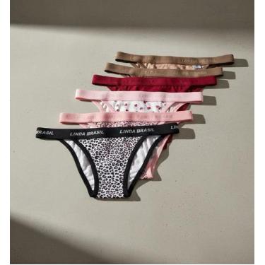 Imagem de Kit 6 Calcinha Sapeca Tanga Estampada Linda Brasil Tamanho:PCor:PretoG