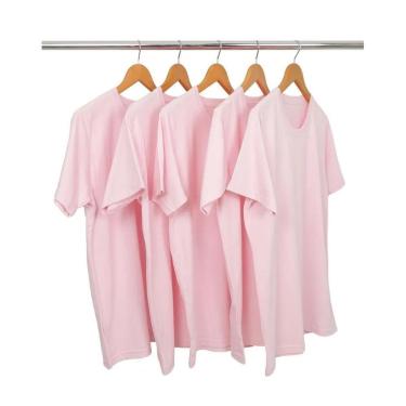 Imagem de Kit 5 Camisetas Masculinas 100% Poliéster para Sublimação Básica Lisa-Masculino