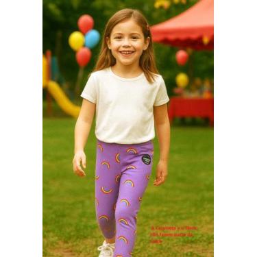 Imagem de Calça Legging Infantil Estampada Lilás Menina 6 a 8 Anos - Nalu_kids, 
