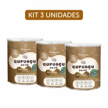 Imagem de Kit 3X: Cupuaçu em Pó Sem Glúten Lata Terramazonia 200g