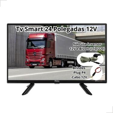 Imagem de Tv Smart Digital 24 Polegadas 12v Caminhão Led Hd 110/220v - PHILCO