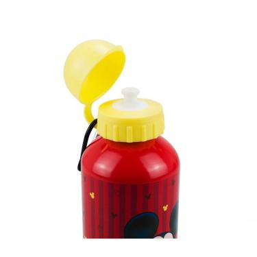 Imagem de Garrafa Mickey 500ml Alumínio com Tampa Amarela Personalizada para Bebidas Quentes e Frias Vermelho Disney 500ML