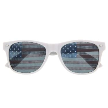 Imagem de Óculos de sol com bandeira americana dos EUA Patriot Shades July Independence, Branco
