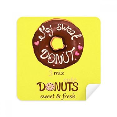 Imagem de Chocolate Doughnut Sobremesa Sweet Food Glasses Pano Limpador de Tela Tecido Camurça Pacote com 2