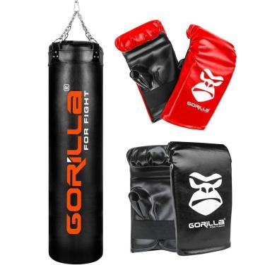 Imagem de Saco Pancada 160 Cm + Luva Adulto + Luva Infantil - Gorilla