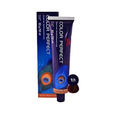 Imagem de Coloração Wella Color Perfect 7/1 Louro Médio Acinzentado - 60g