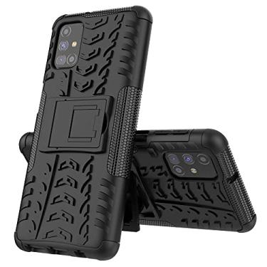 Imagem de Capa protetora de capa de telefone compatível com Samsung Galaxy M31S, TPU + PC Bumper Hybrid Militar Grade Rugged Case, Capa de telefone à prova de choque com mangas de bolsas de suporte (Cor: Preto)