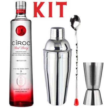 Imagem de Kit vodka ciroc red berry com coqueteleira dosador bailarina