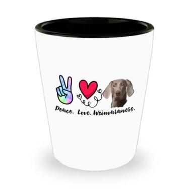 Imagem de DogsMakeMeHappy Weimaraners Copo de shot, ideia de presente para Weimaraners, presente para amantes de Weimaraners, ideia de presente de cesta de Natal de aniversário