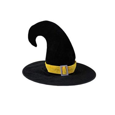 Imagem de Chapéu de bruxa infantil Bestgift chapéu de bruxa fantasia de Halloween chapéu preto dobrável