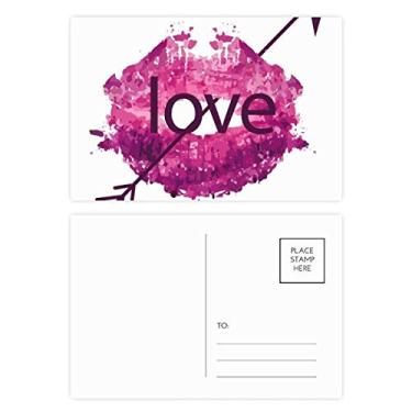 Imagem de Conjunto de cartão postal de Dia dos Namorados com seta de amor e dia dos namorados