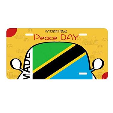 Imagem de DIYthinker Placa de licença Made in Tanzania Country Love para decoração de carro, dia da paz