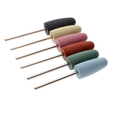 Imagem de Bonarty 6 brocas de unhas 3/32" cabeça de polimento de manicure para unhas de acrílico natural – 08