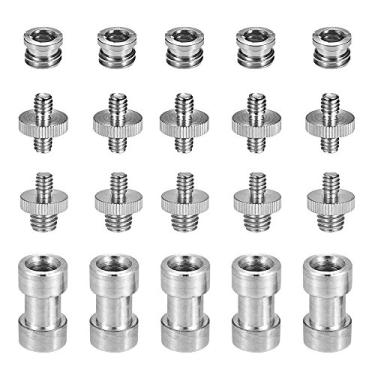 Imagem de Domary 1/4 "-20 a 3/8" -16 Adaptador de parafuso roscado Conversor fêmea Spigot Redutor Bucha Conjunto de montagem de parafuso para câmera Tripé Monopé Ballhead Flash Light Stand Rig de ombro