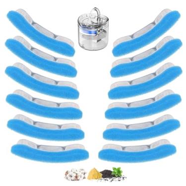 Imagem de Kit com 12 Substituição Do Filtro Fonte Para Gatos Compatível com bebedouro de fonte de...